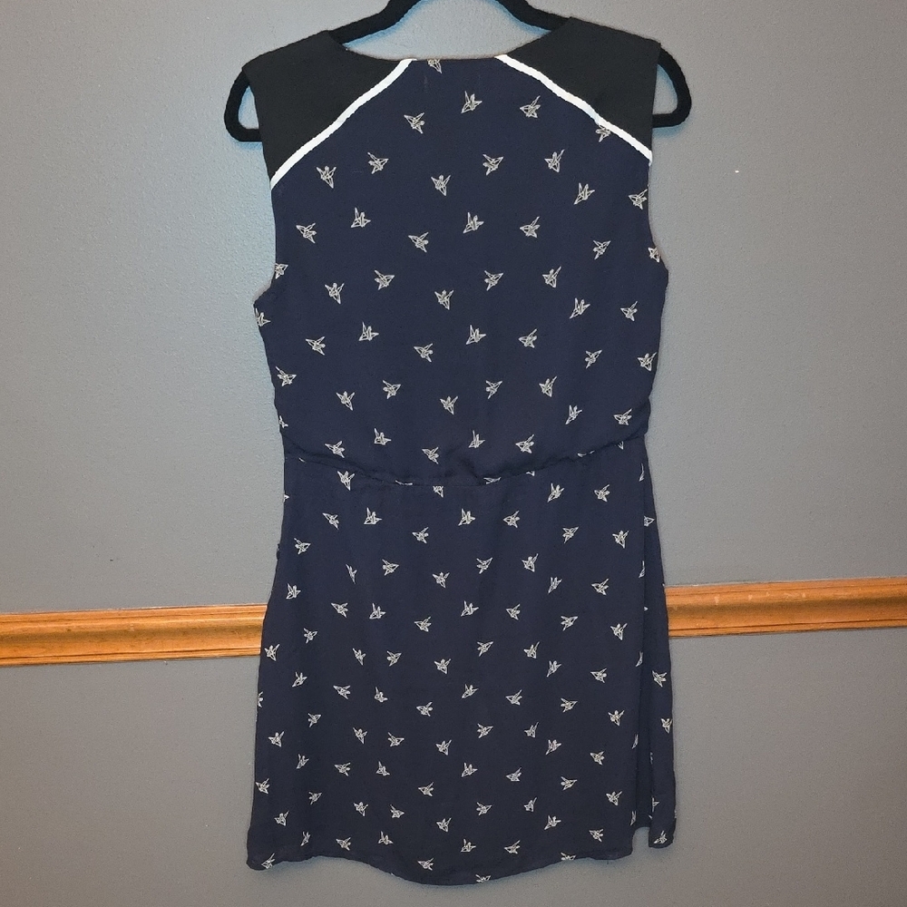 Brooklyn Industries Navy Mini Dress with Bird Print - Picture 3 of 4
